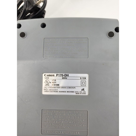 Canon P170-DH 12 Digit 10 Key Adding Business Machine Calendar Clock Calculator - Picture 13 of 14